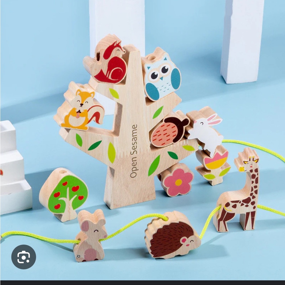 Wooden Montessori Animal Stacking & Threading Toy